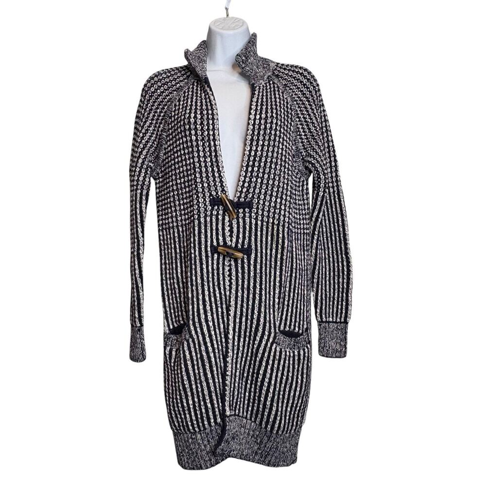 Vintage Gap Women's Navy‎ Toggle Button Chunky Long Cardigan Size S Fisherman